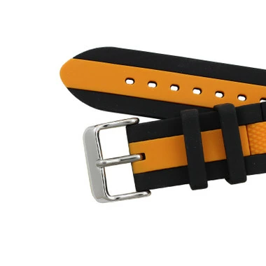 22mm Silicone Watch Band Diver Style Black With Orange 7 5/8 Inch Length 4 22mm Silicone Watch Band Diver Style Black With Orange 7 5/8 Inch Length - Image 4