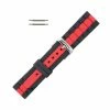 20mm Silicone Watch Band Diver Style Black With Red 7 5/8 Inch Length