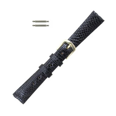10mm Black Hadley Roma Genuine Java Lizard Watch Strap 6 1/4 Inch Length 1 10mm Black Hadley Roma Genuine Java Lizard Watch Strap 6 1/4 Inch Length