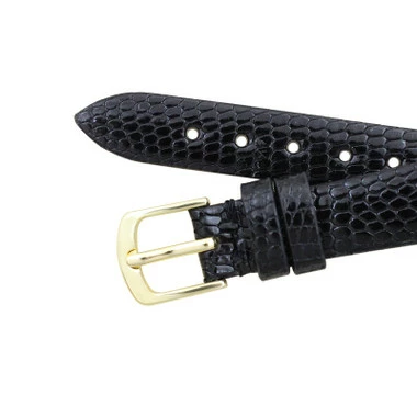10mm Black Hadley Roma Genuine Java Lizard Watch Strap 6 1/4 Inch Length 4 10mm Black Hadley Roma Genuine Java Lizard Watch Strap 6 1/4 Inch Length - Image 4