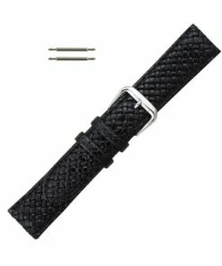 Hadley Roma Black 22mm Genuine Leather Tommy Bahama® Style Watch Band 7 3/4 Inch Length