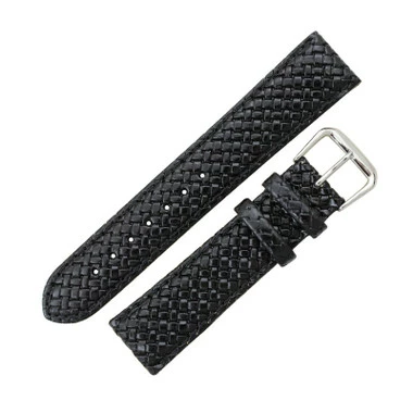 Hadley Roma Genuine Leather Black 20mm Tommy Bahama® Style Watch Band 7 7/16 Inch Length 2 Hadley Roma Genuine Leather Black 20mm Tommy Bahama® Style Watch Band 7 7/16 Inch Length - Image 2