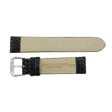 Hadley Roma Genuine Leather Black 20mm Tommy Bahama® Style Watch Band 7 7/16 Inch Length 3 Hadley Roma Genuine Leather Black 20mm Tommy Bahama® Style Watch Band 7 7/16 Inch Length - Image 3