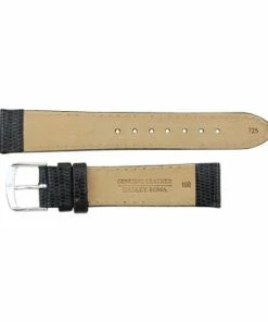 Hadley Roma 18mm Black Leather Watch Band Lizard Grain 7 3/8 Inch Length -Cheap Watch Bands Store IMG 1068F1.1 88678.1659442707