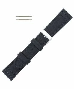 Hadley Roma Genuine Cordura® Watch Strap 20mm Black 7 3/4 Inch Length