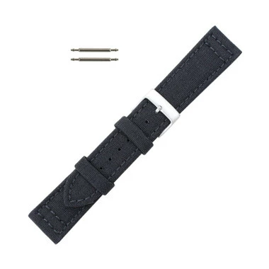 Hadley Roma Genuine Cordura® Watch Strap 20mm Black 7 3/4 Inch Length 1 Hadley Roma Genuine Cordura® Watch Strap 20mm Black 7 3/4 Inch Length