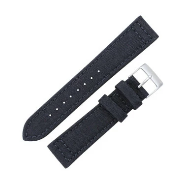 Hadley Roma Genuine Cordura® Watch Strap 20mm Black 7 3/4 Inch Length 2 Hadley Roma Genuine Cordura® Watch Strap 20mm Black 7 3/4 Inch Length - Image 2