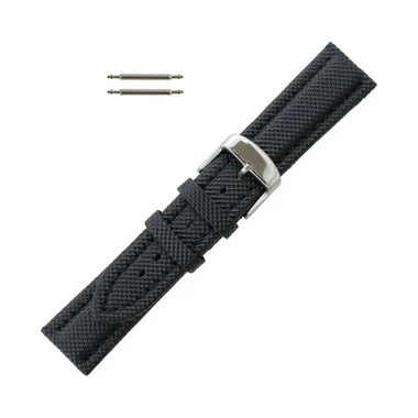 Hadley Roma Sport Watch Band Anti-Ballistic Material 22mm Black 7 7/8 Inch Length 1 Hadley Roma Sport Watch Band Anti-Ballistic Material 22mm Black 7 7/8 Inch Length