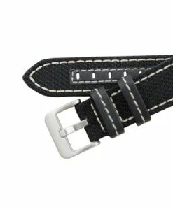 Hadley Roma Anti-Ballistic Material Watch Strap 20mm Black With White Stitching 7 3/4 Inch Length -Cheap Watch Bands Store IMG 11901.1 95367.1659986011