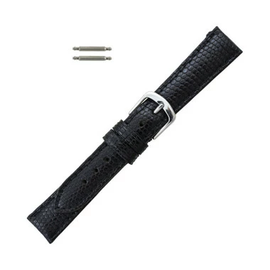 Hadley Roma Genuine Java Lizard 15mm Black Watch Band 6 5/8 Inch Length 1 Hadley Roma Genuine Java Lizard 15mm Black Watch Band 6 5/8 Inch Length