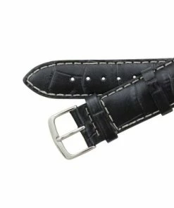 Hadley Roma 18mm Black Alligator Grain Italian Leather Watch Band 7 1/2 Inch Length -Cheap Watch Bands Store IMG 12961 22434.1659442711