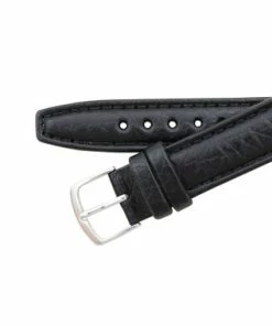 Hadley Roma 18mm Black Shrunken Grain Leather Watch Strap 8 3/8 Inch Length -Cheap Watch Bands Store IMG 13471 54436.1659442695