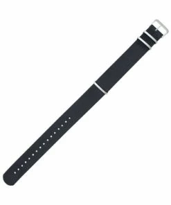 18mm Hadley Roma Nylon Watch Strap Black 11 11/16 Inch Length