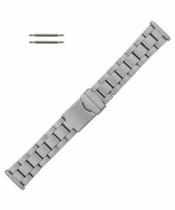 Hadley Roma Metal Watch Band Titanium Finish 18 To 22mm Expandable Ends 6 13/16 Inch Length