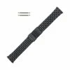 Hadley Roma Watch Band Black Metal 6 13/16 Inch Length Expandable Ends 18 To 22mm