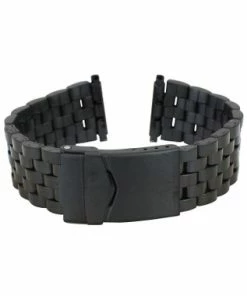 Hadley Roma Watch Band Black Metal 6 13/16 Inch Length Expandable Ends 18 To 22mm -Cheap Watch Bands Store IMG 14332 73064.1659986013
