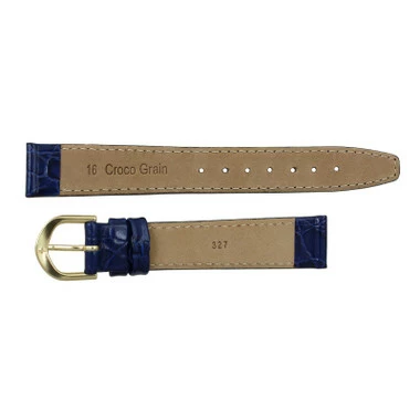 Navy Blue Leather Watch Strap 14mm Stitched Flat Croco Grain 6 13/16 Inch Length 3 Navy Blue Leather Watch Strap 14mm Stitched Flat Croco Grain 6 13/16 Inch Length - Image 3