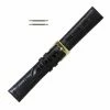 Black Leather Watch Band 18mm Alligator Grain 7 1/2 Inch Length