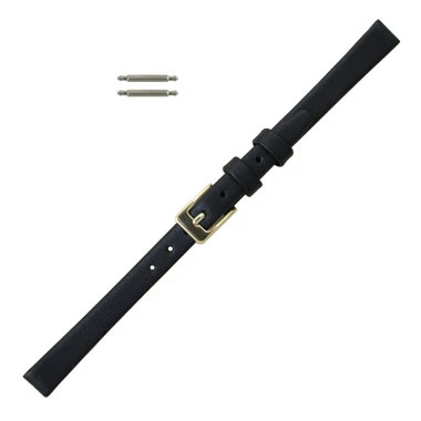 Leather Watch Band 10mm Black Smooth Calf Style 6 10/16 Inch Length 1 Leather Watch Band 10mm Black Smooth Calf Style 6 10/16 Inch Length