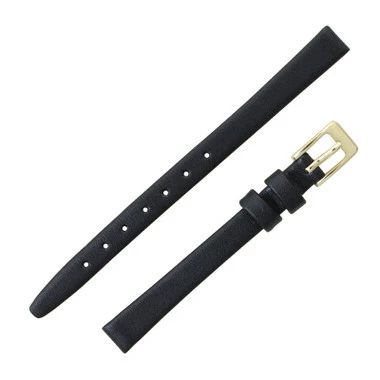 Leather Watch Band 10mm Black Smooth Calf Style 6 10/16 Inch Length 2 Leather Watch Band 10mm Black Smooth Calf Style 6 10/16 Inch Length - Image 2