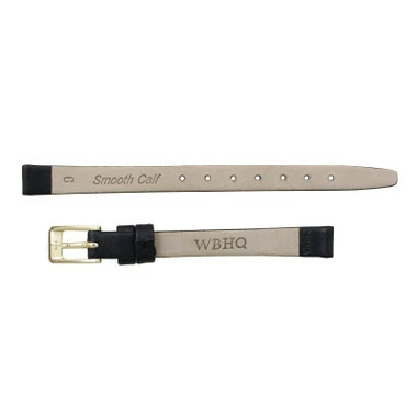 Leather Watch Band 10mm Black Smooth Calf Style 6 10/16 Inch Length 3 Leather Watch Band 10mm Black Smooth Calf Style 6 10/16 Inch Length - Image 3