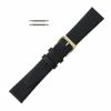 14mm Leather Watch Band Black Smooth Calf 6 1/2 Inch Length