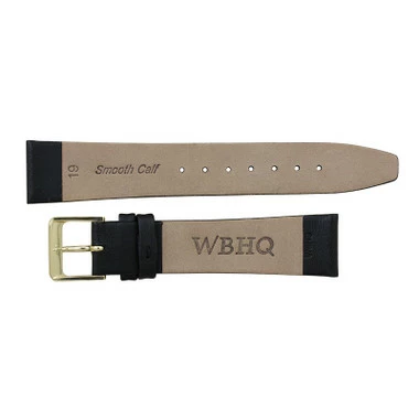 14mm Leather Watch Band Black Smooth Calf 6 1/2 Inch Length 3 14mm Leather Watch Band Black Smooth Calf 6 1/2 Inch Length - Image 3