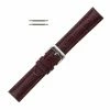 Burgundy Leather Watch Band 22mm Padded Alligator Grain Stitched 7 7/16 Inch Length