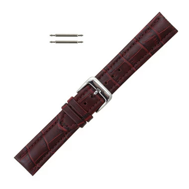 Burgundy Leather Watch Band 22mm Padded Alligator Grain Stitched 7 7/16 Inch Length 1 Burgundy Leather Watch Band 22mm Padded Alligator Grain Stitched 7 7/16 Inch Length