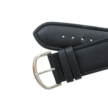Leather Watch Band 24mm Black Leather Classic Grain Extra Wide Band 7 1/2 Inch Length 4 Leather Watch Band 24mm Black Leather Classic Grain Extra Wide Band 7 1/2 Inch Length - Image 4