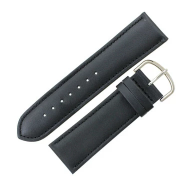 Leather Watch Band 26mm Black Leather Classic Grain Extra Wide Band 7 1/2 Inch Length 2 Leather Watch Band 26mm Black Leather Classic Grain Extra Wide Band 7 1/2 Inch Length - Image 2