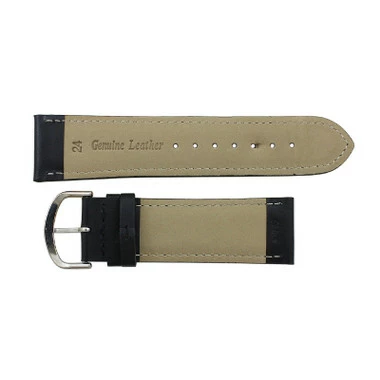 Leather Watch Band 26mm Black Leather Classic Grain Extra Wide Band 7 1/2 Inch Length 3 Leather Watch Band 26mm Black Leather Classic Grain Extra Wide Band 7 1/2 Inch Length - Image 3