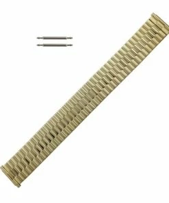 Hadley Roma Metal Watch Band 18 To 22mm Yellow Gold Tone Expansion Style 6 1/4 To 10 Inch Length