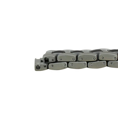 Silver Tone Stainless Steel 6 11/16 Inch Length Metal Watch Band With Black Accents 24mm 5 Silver Tone Stainless Steel 6 11/16 Inch Length Metal Watch Band With Black Accents 24mm - Image 5