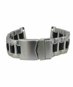 Silver Tone Stainless Steel 6 11/16 Inch Length Metal Watch Band With Black Accents 24mm 9 Silver Tone Stainless Steel 6 11/16 Inch Length Metal Watch Band With Black Accents 24mm -Cheap Watch Bands Store IMG 2748F2 78562.1659986014