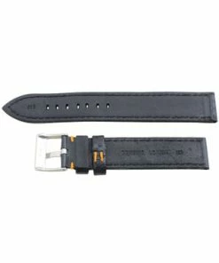 Hadley Roma Genuine Leather Carbon Fiber Style Watch Band 22mm Black With Orange Stitching 7 7/8 Inch Length -Cheap Watch Bands Store IMG 4471F1.2 13959.1659442700