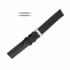 Hadley Roma Genuine Leather Carbon Fiber Style Watch Band 22mm Black With Orange Stitching 7 7/8 Inch Length