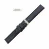Hadley Roma Genuine Leather 22mm Black Carbon Fiber Style Watch Band 7 7/8 Inch Length