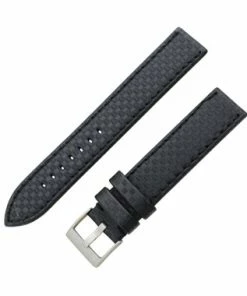 Hadley Roma Genuine Leather 22mm Black Carbon Fiber Style Watch Band 7 7/8 Inch Length -Cheap Watch Bands Store IMG 4481F2 00615.1659442700