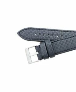 Hadley Roma Genuine Leather 22mm Black Carbon Fiber Style Watch Band 7 7/8 Inch Length -Cheap Watch Bands Store IMG 4483F1.2 59665.1659442700