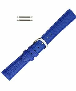 Hadley Roma 16mm Genuine Java Lizard Blue Watch Band 7 Inch Length
