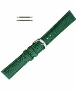 Hadley Roma Genuine Java Lizard 18mm Green Watch Band 7 Inch Length
