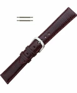 Hadley Roma Genuine Java Lizard 18mm Burgundy Watch Band 7 Inch Length
