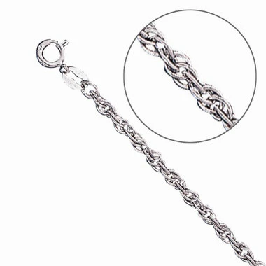 10K White Gold, Replacement Rope Chain, .5mm 4 10K White Gold, Replacement Rope Chain, .5mm - Image 4
