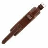 Brown Leather Wide Watch Band 20mm Stitched 7 1/2 Inch Length