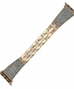 Crystal Encrusted Rose Gold Tone Stainless Steel Watch Band Made To Fit 42mm AppleĀ® Watch