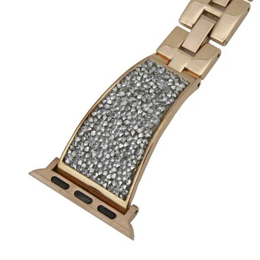 Crystal Encrusted Rose Gold Tone Stainless Steel Watch Band Made To Fit 42mm Apple® Watch 2 Crystal Encrusted Rose Gold Tone Stainless Steel Watch Band Made To Fit 42mm Apple® Watch - Image 2