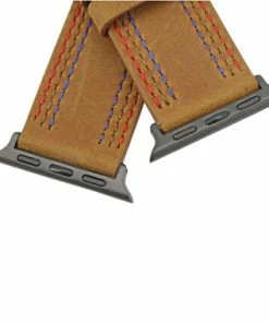 Brown Triple Stitched Leather Watch Band Made To Fit 38mm Apple® Smart Watch -Cheap Watch Bands Store apple watch band 5122 38photo5 77305.1659986040