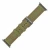 Olive Green Triple Stitched Leather Watch Band Made To Fit 42mm Apple® Smart Watch