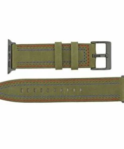 Olive Green Triple Stitched Leather Watch Band Made To Fit 42mm Apple® Smart Watch -Cheap Watch Bands Store apple watch band 5123 38photo2 47251.1659986040
